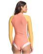 Traje de Surf de Primavera Roxy 1mm POP Surf con manga larga y cremallera frontal en color naranja posterior