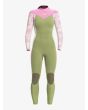 Traje de Surf con Cremallera en la Espalda Roxy 4/3mm Rise Verde y Gris para mujer