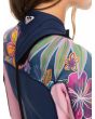 Niña con traje de Neopreno con cremallera posterior Roxy Girl Swell Series 4/3mm Azul Marino Floral Back Zip