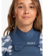 Niña con Traje de Surf con Cremallera en el Pecho Roxy Girl Swell Series 5/4/3mm Azul y Blanco Floral Chest Zip
