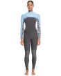 Mujer con neopreno con cremallera en el pecho Roxy Swell Series 4/3mm Jet Boy Blue