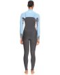 Mujer con neopreno con cremallera en el pecho Roxy Swell Series 5/4/3mm Jet Boy Blue posterior