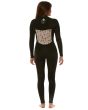 Mujer con traje de neopreno con cremallera en el pecho Sisstrevolution 7 Seas 5/4mm Negro interior posterior