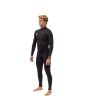 Hombre con traje de neopreno con cremallera en el pecho Vissla Seven Seas Comp 4/3mm Negro lateral