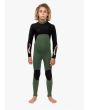 Niño con Traje de Neopreno con cremallera en el pecho Vissla 7 Seas Boys 4/3mm Warbird Full Verde Militar 8-16 años