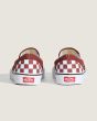 Zapatillas sin cordones Vans Classic Slip-On Checkboard Marrones para hombre talón