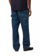 Hombre con vaquero Carhartt WIP Single Knee Pant Blue Stone Washed posterior