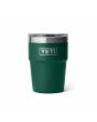 Vaso termo Yeti Rambler Stackable Cup 16oz color verde Black Forest Green con Tapa MagSlider