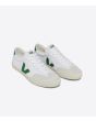 Zapatillas Veja Volley Canvas color Blanco y Verde Esmeralda Unisex frontal