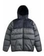 Cazadora impermeable acolchada con capucha Vissla North Seas Eco Puffer color gris oscuro para hombre