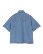 Camisa vaquera de manga corta Carhartt WIP Lovilia Shirt Azul Stone Washed para mujer posterior