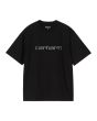 Camiseta de manga corta Carhartt WIP W' Rivet Script color negro con logo plateado para mujer 