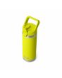 Botella de agua YETI con pajita integrada Yeti Rambler 18oz Straw Cap Firefly Yellow lateral abierta
