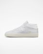 Zapatillas de piel para Skate Converse CONS Louie Lopez Pro Mid Mono Leather Blancas para hombre izquierda 
