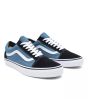Zapatillas de Skate Vans Old Skool en color azul marino con suela de goma blanca frontal