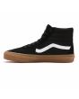 Zapatillas de Skateboard Vans SK8-Hi negras con banda lateral blanca y suela de goma para hombre izquierda