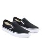 Zapatillas de lona Vans Classic Slip on negras con suela blanca frontal