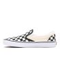 Zapatillas de lona Vans Classic Slip blancas con estampado checkerboard negro y blanco Unisex izquierda