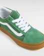 Zapatillas Vans Old Skool Verdes con suela colog goma para niño/a 4-8 años cordones y banda lateral sidestripe blancos