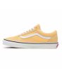 Zapatillas Vans Old Skool amarillas con banda lateral blanca Unisex izquierda