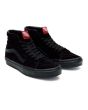 Zapatillas Vans de caña alta SK8-Hi de ante en negro con banda lateral sidestripe negra Unisex frontal 