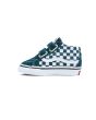 Zapatillas para bebé Vans SK8 Mid Reissue V Color Theory Checkerboard azul turquesa con velcro izquierda
