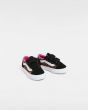 Zapatillas con cierre adherente Vans Old Skool V Negras y Rosas con estampado de leopardo para niño/a 1-4 años frontal