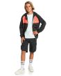 Niño con Sudadera de capucha y cierre de cremallera Quiksilver Easy Day naranja y negra abierta
