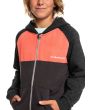 Niño con Sudadera de capucha y cierre de cremallera Quiksilver Easy Day naranja y negra zip