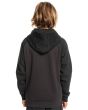 Niño con Sudadera de capucha y cierre de cremallera Quiksilver Easy Day naranja y negra posterior