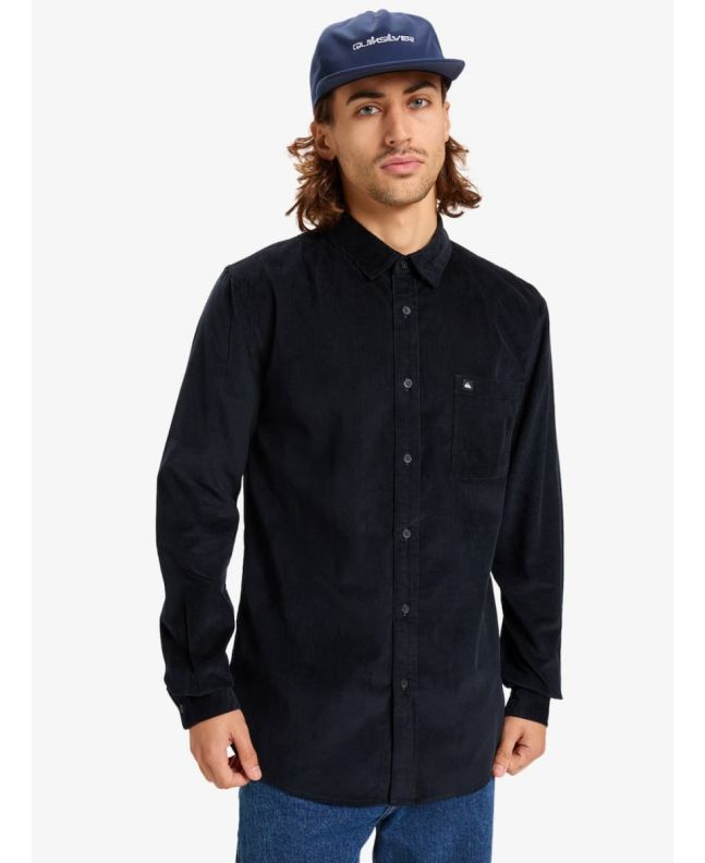 Hombre con camisa de pana Quiksilver Smoke Trail Cord Negra 