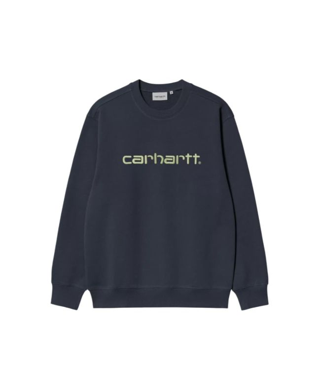 Sudadera Carhartt WIP Carhartt Sweatshirt azul marino con logo verde para hombre