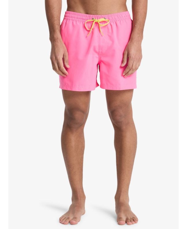 Hombre con bañador Quiksilver Everyday Solid Volley 15in Rosa Pink Lemonade