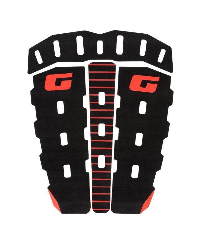Grip para tabla de surf Gorilla Heritage Kick Cayenne negro y rojo Tail Pad 4 piezas 