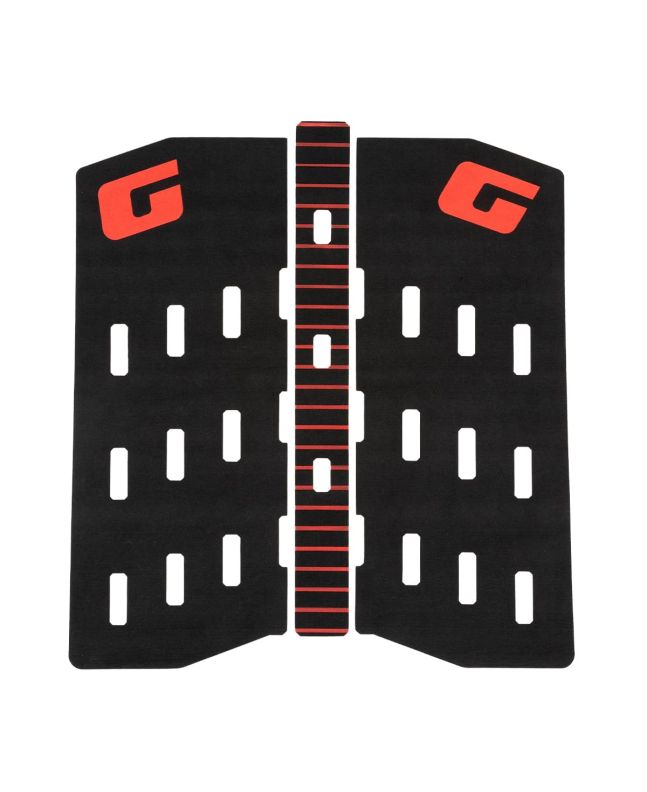 Grip para tabla de surf Gorilla Heritage Kick Mid Deck Cayenne Pad 3 piezas negro y rojo