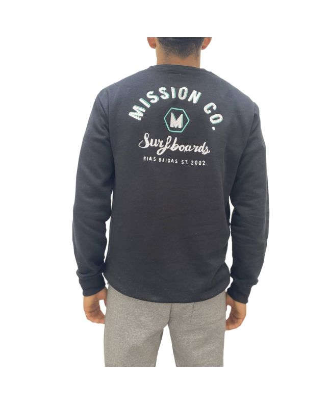 Hombre con sudadera Mission Surfboards Rías Baixas ST. 2002 negra