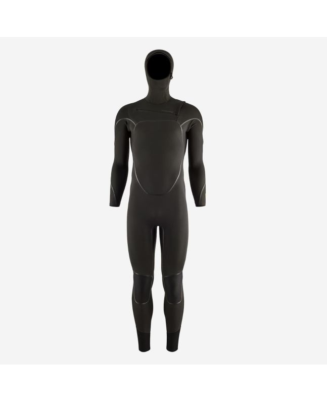 Traje de neopreno con capucha y cremallera en el pecho Patagonia R3 Yulex Front Zip Hooded negro para hombre
