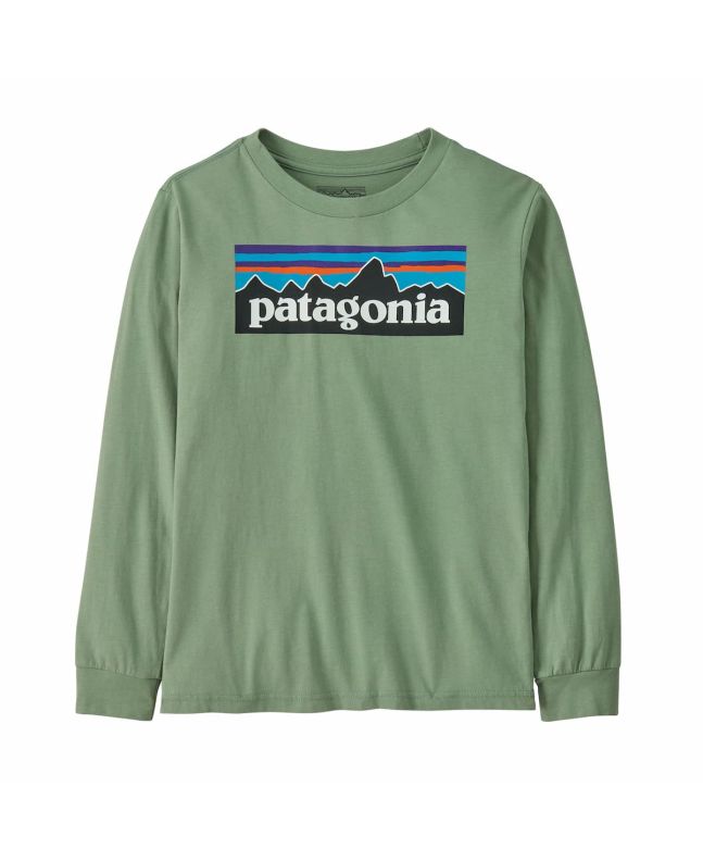 Camiseta de manga larga Patagonia Kids P-6 Logo verde para niño/a 6-16 años