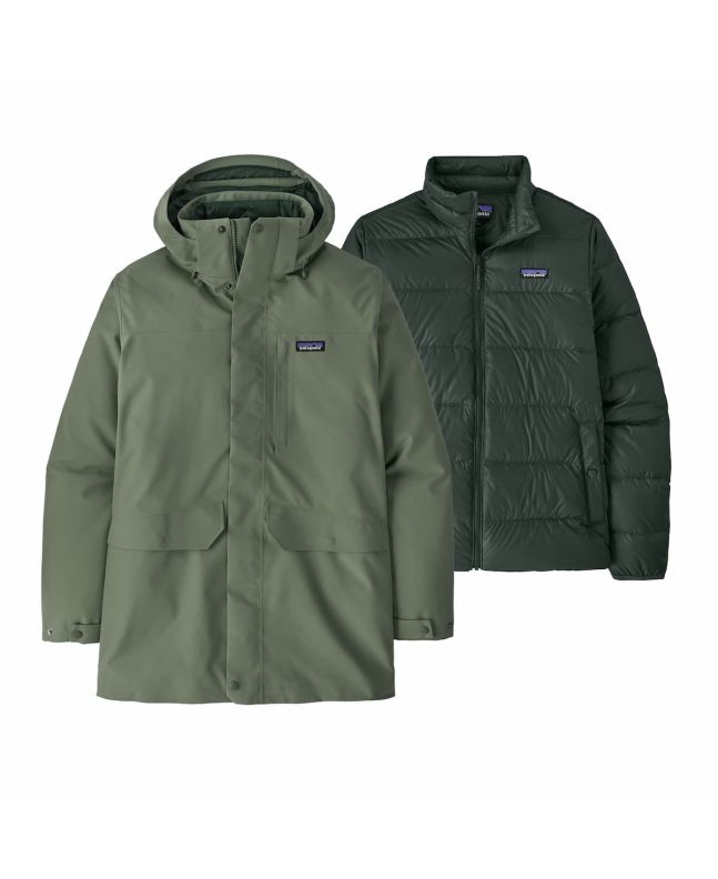 Abrigo de invierno desmontable Patagonia Men's Tres 3-in-1 Parka Verde Old Growth Green para hombre 
