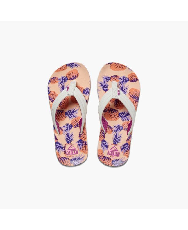 Chanclas Reef Kids Ahi Coral Pineapples tono coral para niña
