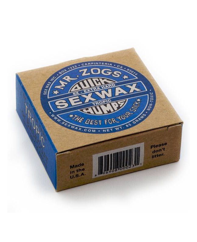 Parafina Sex Wax Quick Humps 6X Blue Extra Soft Eco Box para aguas tropicales de más de 26º