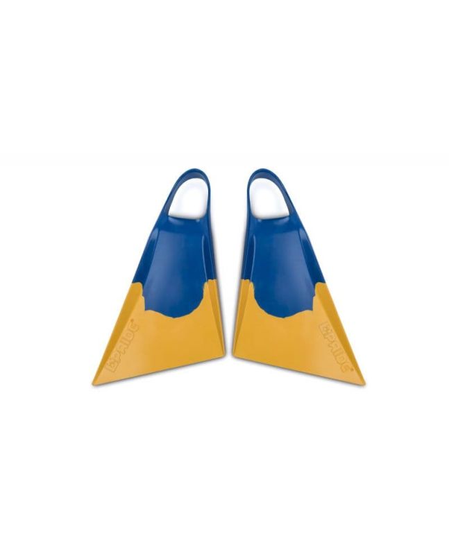 Aletas de Bodyboard Pride Vulcan V3 Pierre Louis Costes azules y amarillas 