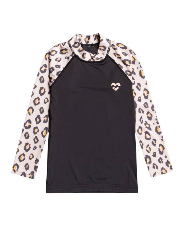 Camiseta de protección solar Billabong Billie Logo LS para niña negra 