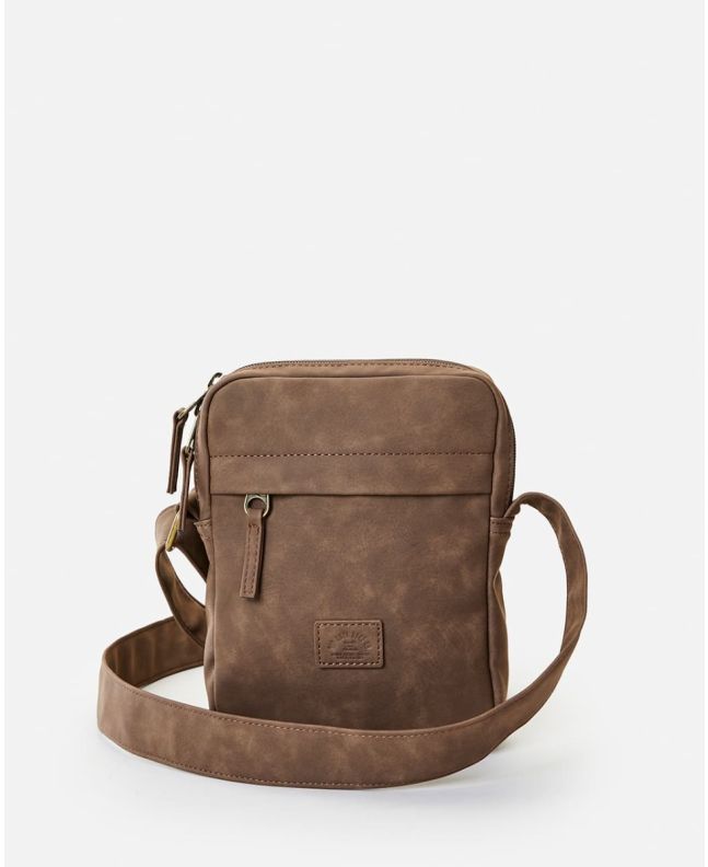 Bolso de hombro Rip Curl Classic Leazard No Idea Pouch marrón para hombre