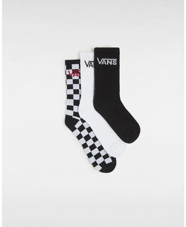 Pack 3 pares de Calcetines altos Vans Kids Classic Negro Blanco Checkerboard para niño