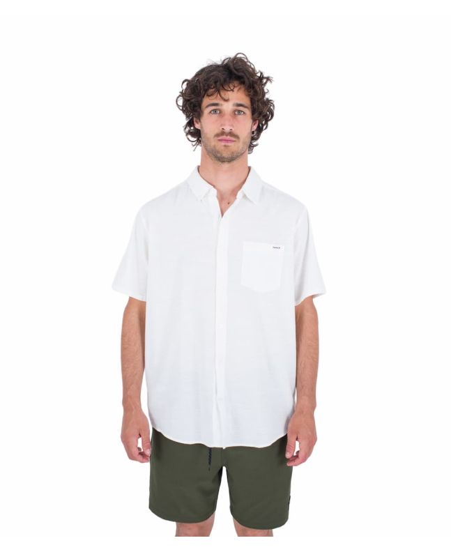 Hombre con camisa de manga corta Hurley One and Only Stretch Blanca Jaspeada