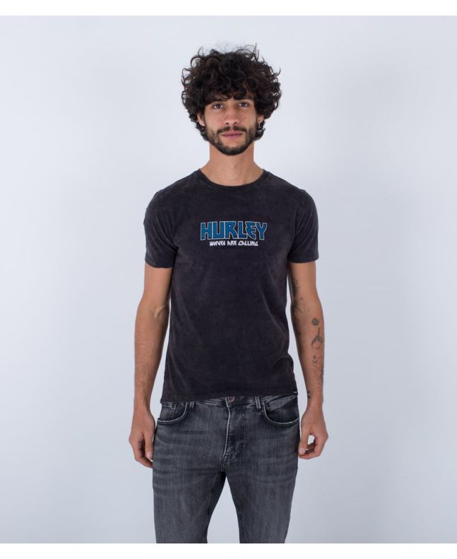 Hombre con camiseta de manga corta Hurley Oceancare Tour negra 