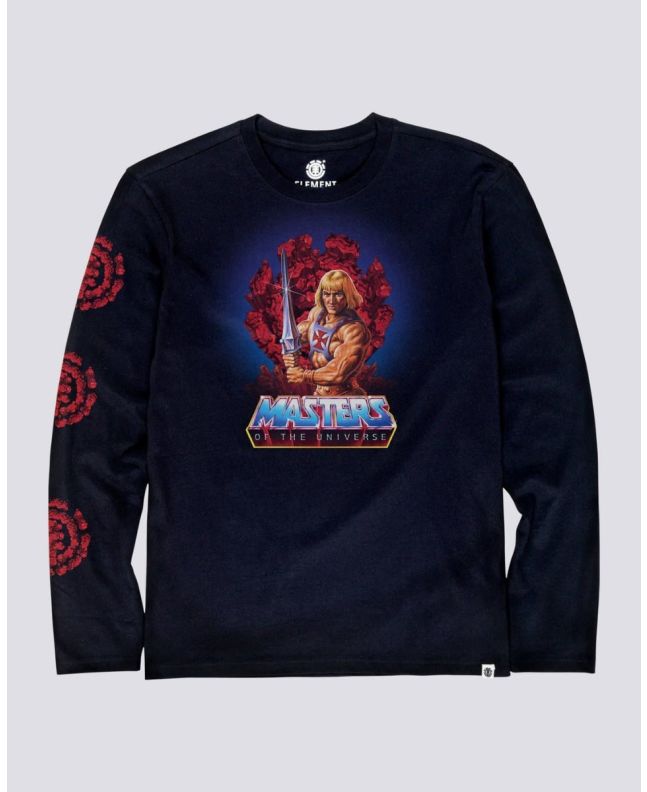 Camiseta de manga larga Element Masters of the Universe He-Man negra para hombre
