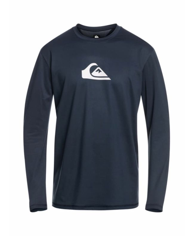 Camiseta surf de manga larga UPF 50 Quiksilver Solid Streak azul marino para niños de 8 a 16 años
