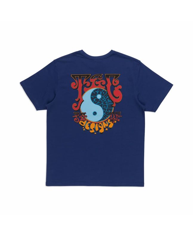 Camiseta orgánica de manga corta Town and Country Jon Logo Azul Marino para hombre